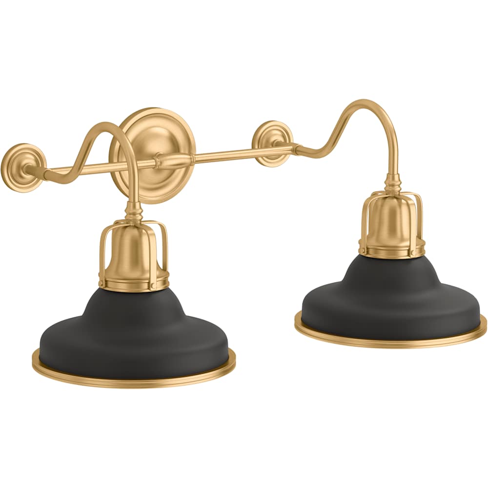 Hauksbee 25" Wide 2 Light Vanity Light with Domed Metal Shades