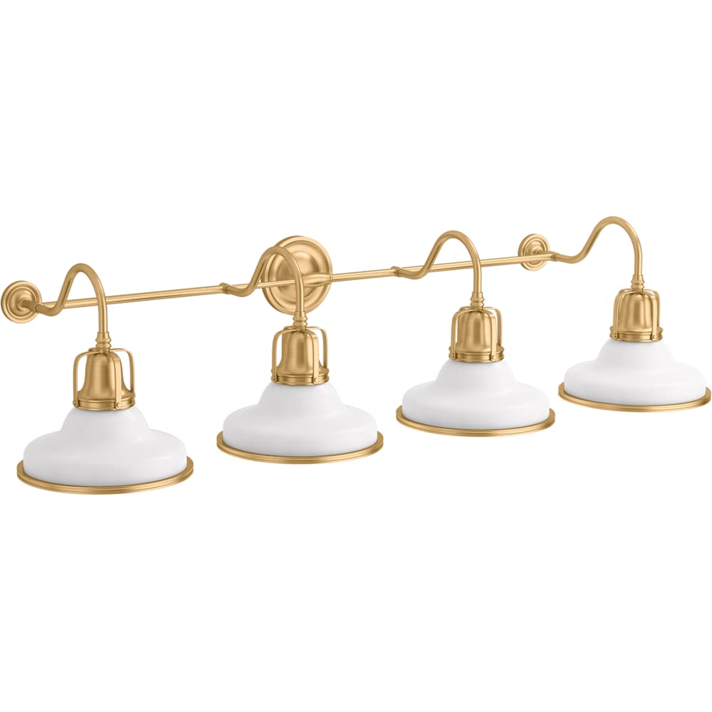 Hauksbee 47" Wide 4 Light Vanity Light with Domed Metal Shades