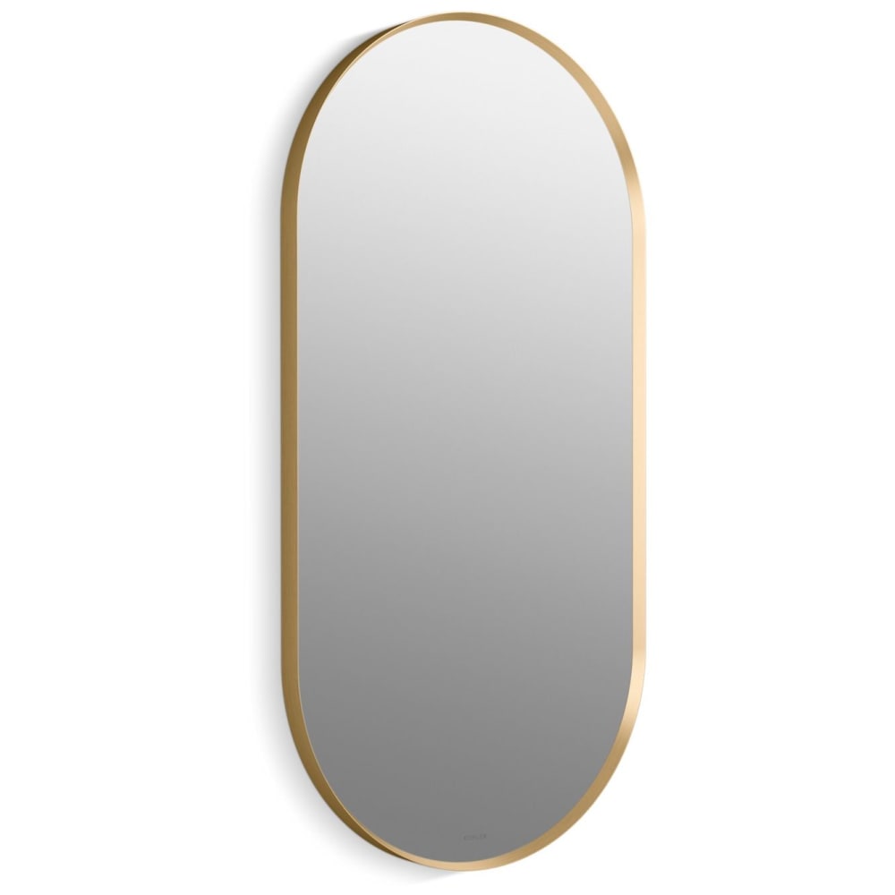 Essential 20-1/16" W x 40-1/16" H Modern Oval Framed Bathroom Wall Mirror