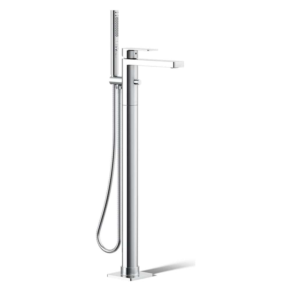 Parallel Floor Mounted Tub Filler - Includes Hand Shower