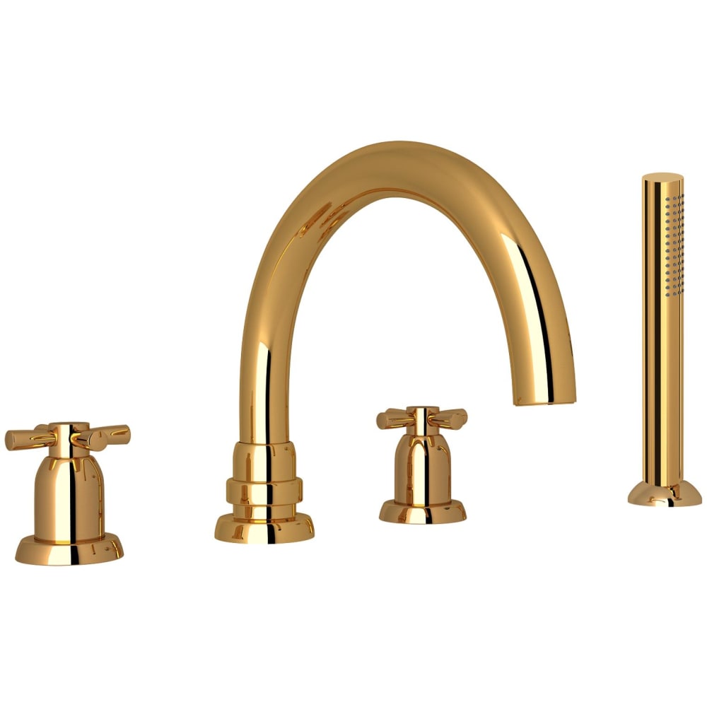 Holborn Deck Mounted Roman Tub Filler with Built-In Diverter - Includes Hand Shower