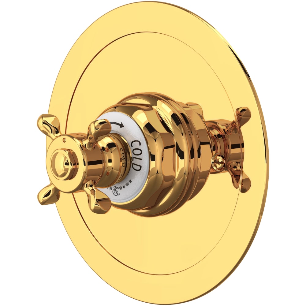 Edwardian Thermostatic Valve Trim Only with Single Cross Handle - Less Rough In