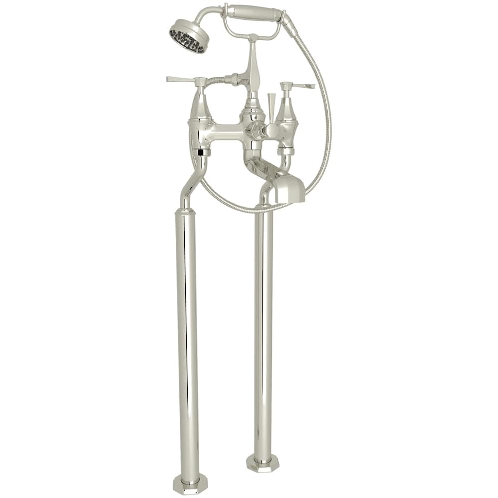 Deco Floor Mounted Clawfoot Tub Filler with Built-In Diverter - Includes Hand Shower