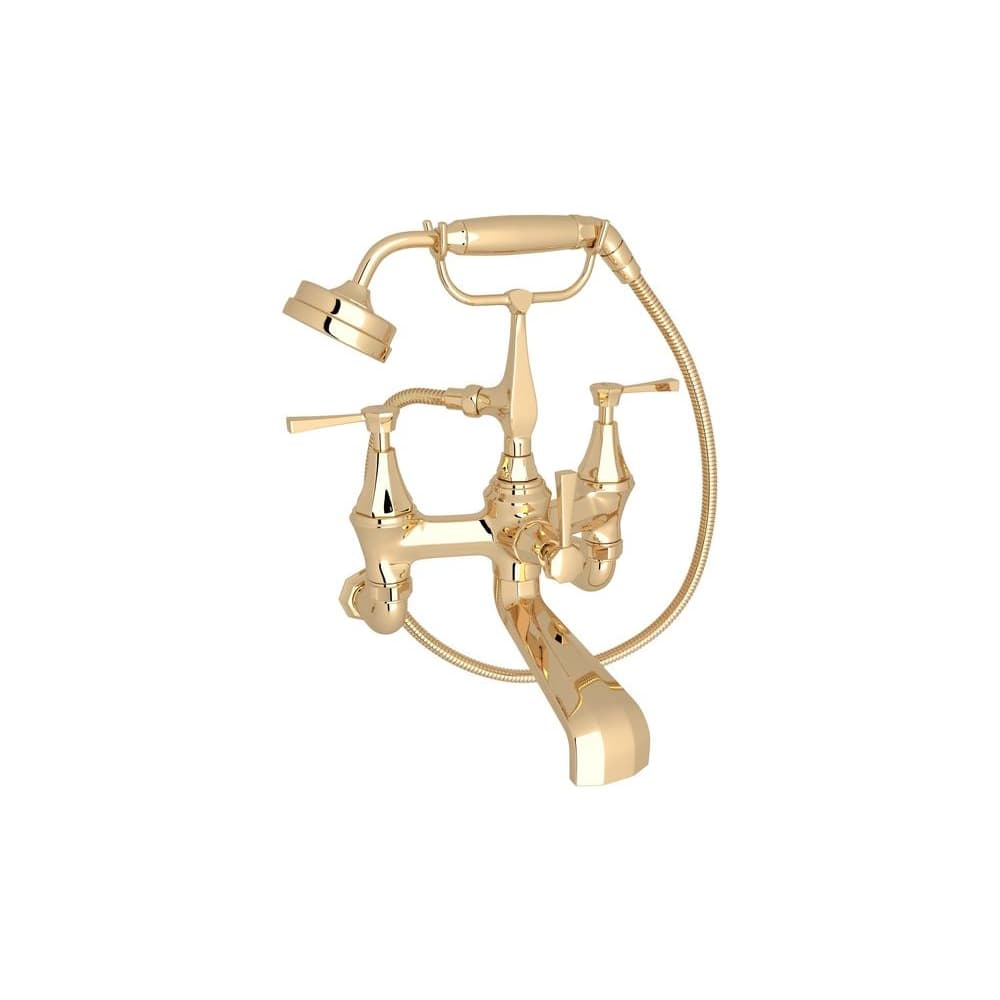 Deco Wall Mounted Clawfoot Tub Filler with Built-In Diverter - Includes Hand Shower