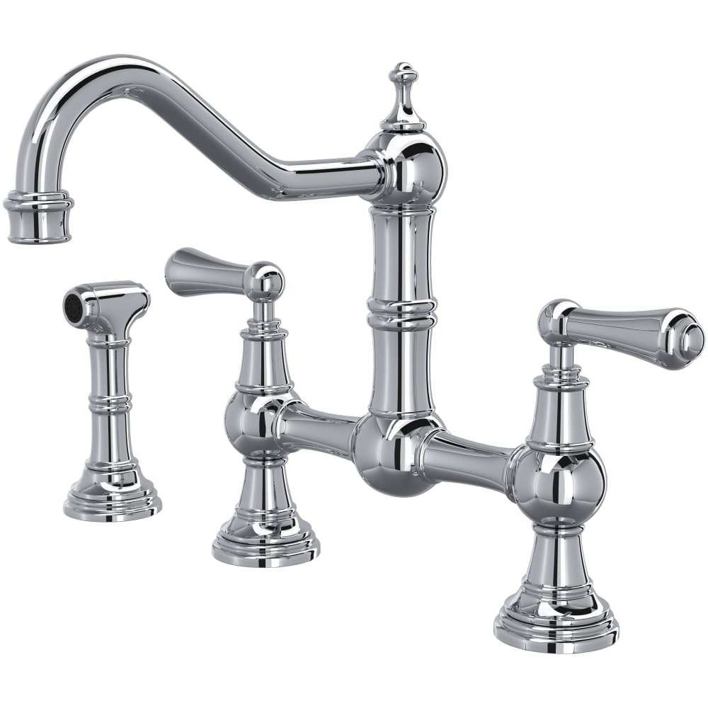 Edwardian 1.5 GPM Widespread Bridge Kitchen Faucet - Includes Side Spray
