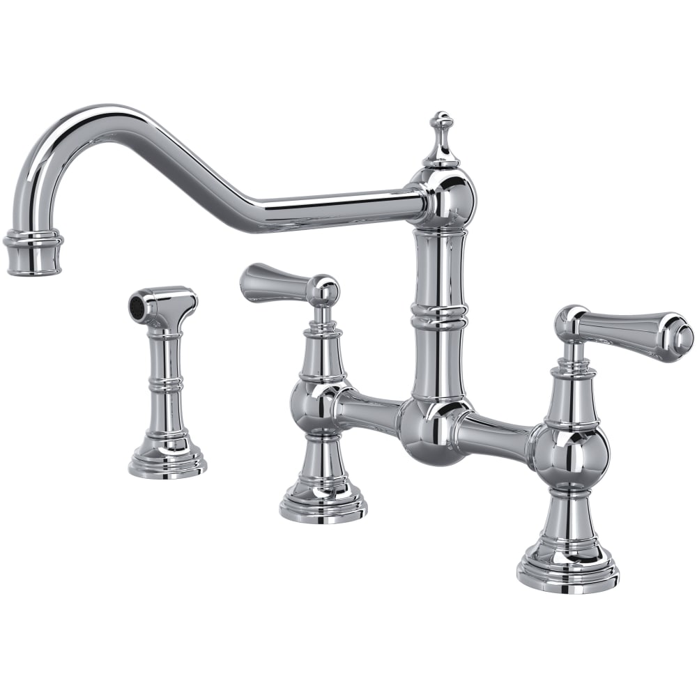 Edwardian 1.5 GPM Widespread Bridge Kitchen Faucet - Includes Side Spray