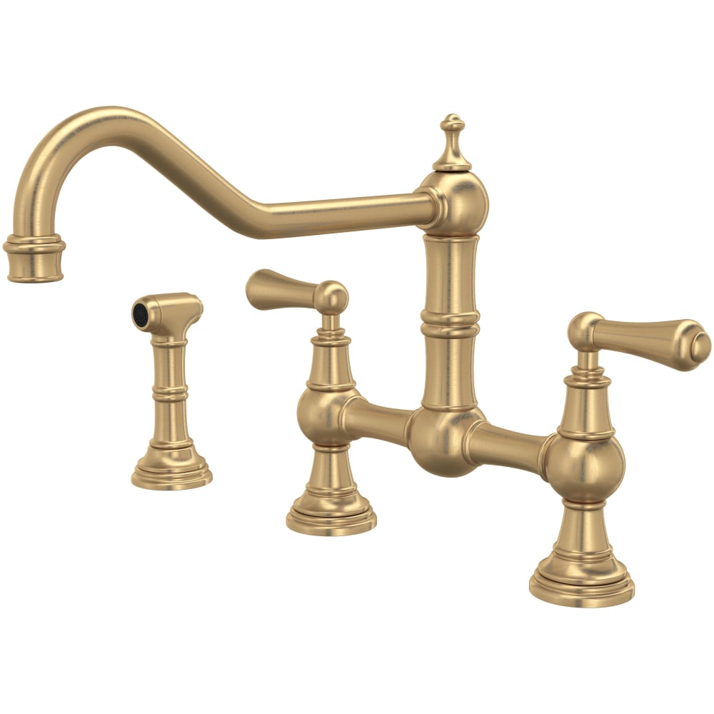 Edwardian 1.5 GPM Widespread Bridge Kitchen Faucet - Includes Side Spray
