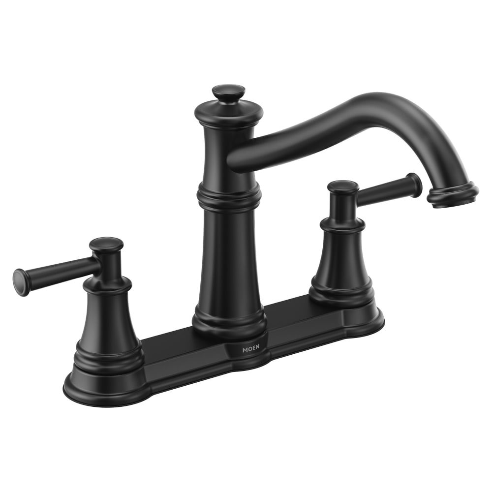 Moen Belfield 1.5 GPM High-Arc Double Handle Kitchen Faucet Matte Black