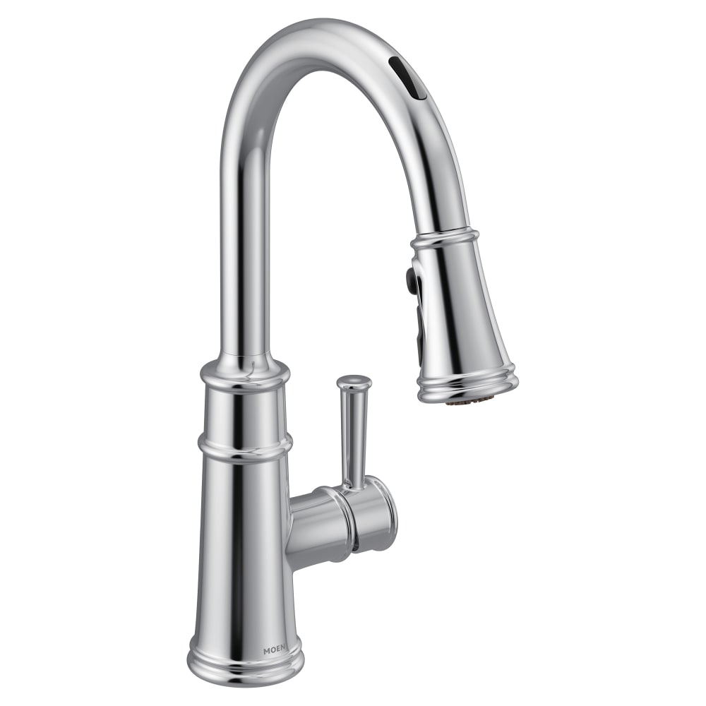 Moen Belfield Smart Faucet 1.5 GPM Single Hole Pull Down Kitchen Faucet with Voice Control Chrome