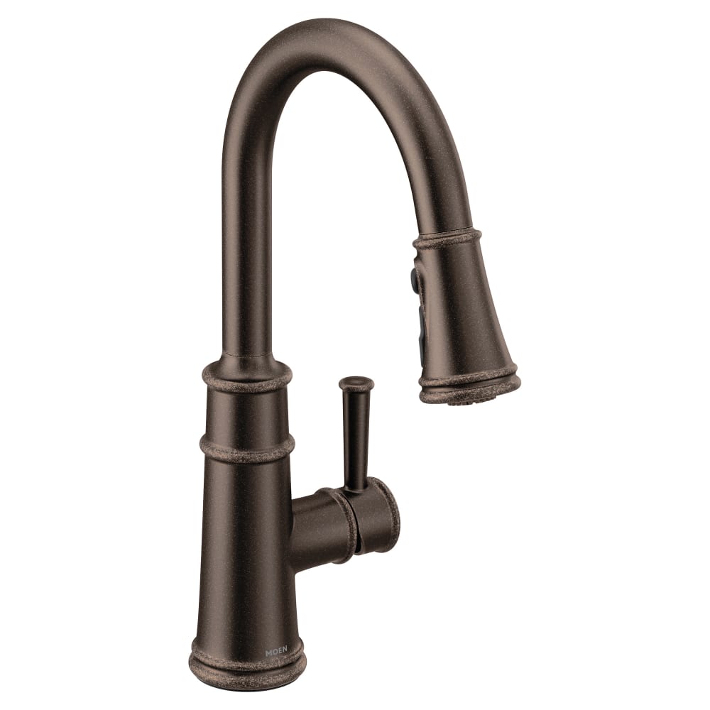 Moen Belfield 1.5 GPM One-Handle High Arc Pulldown Kitchen Faucet with PowerBoost Technology Oil Rubbed Bronze