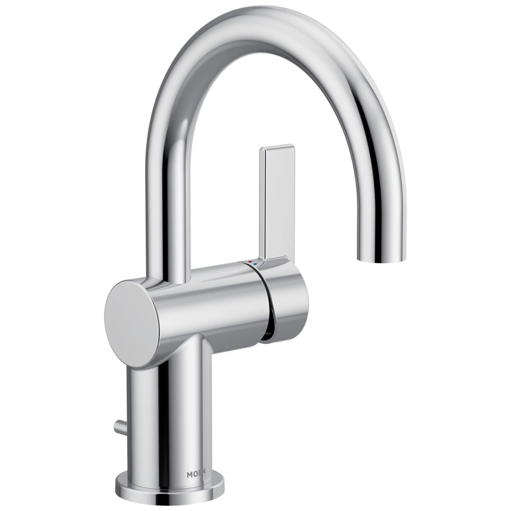 Moen Cia 1.2 GPM Single Hole Bathroom Faucet with Lift Rod Drain Assembly Chrome