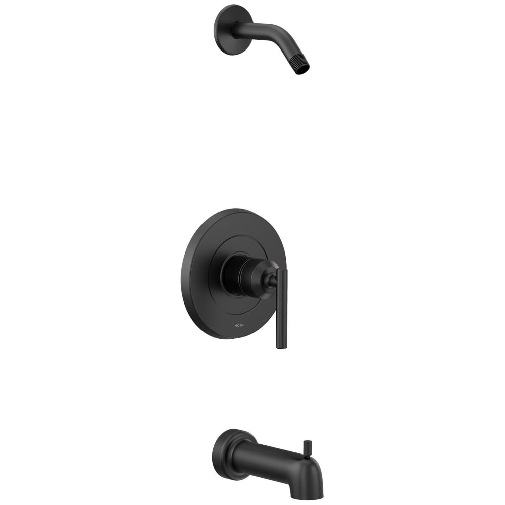 Moen Belfield Tub and Shower Trim Package with Single Function 1.75 GPM Shower Head and Posi-Temp Pressure-Balancing Valve Technology Brushed Nickel