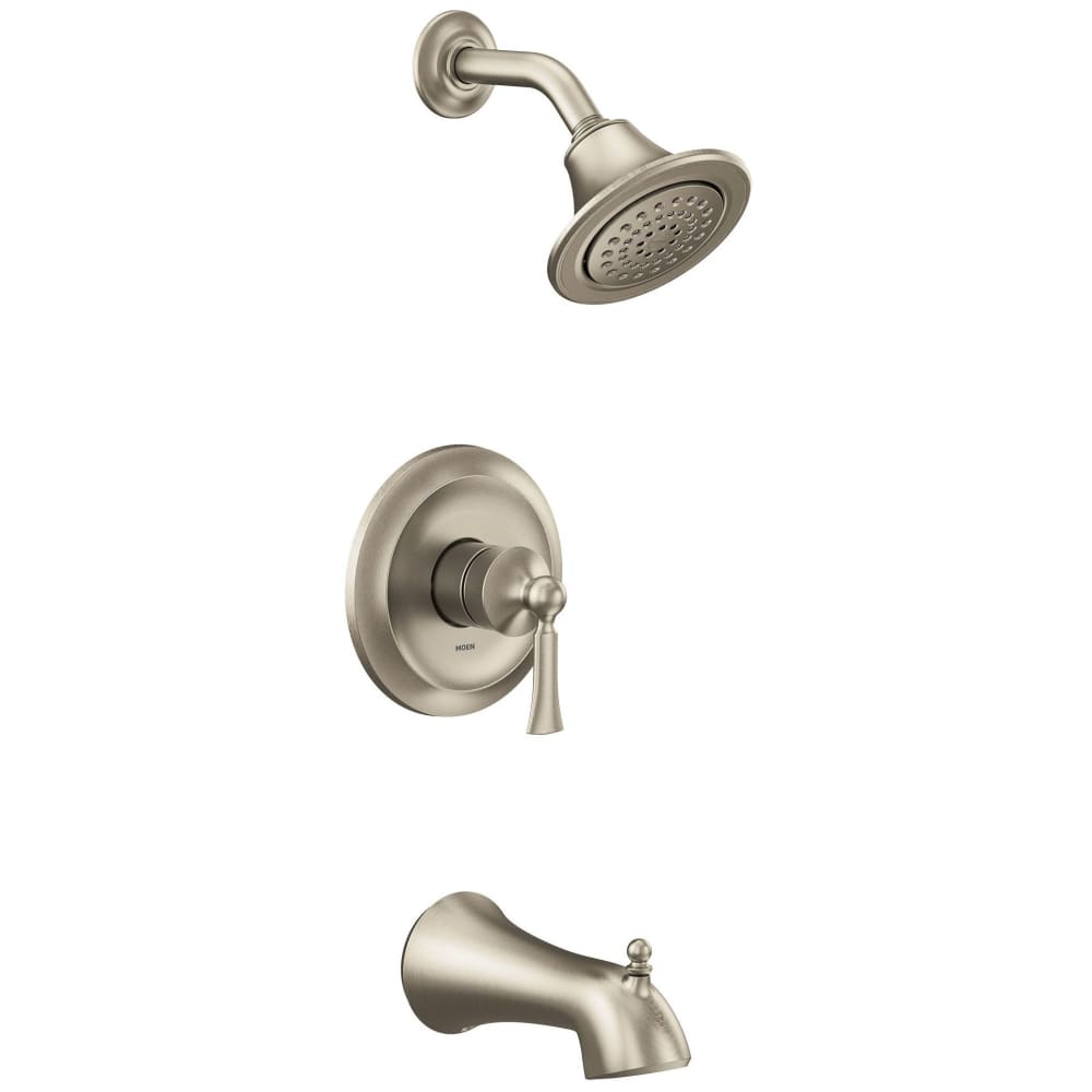 Moen Posi-Temp Pressure Balanced Tub and Shower Trim with 1.75 GPM Shower Head and Tub Spout from the Align Collection (Less Valve) Brushed Gold
