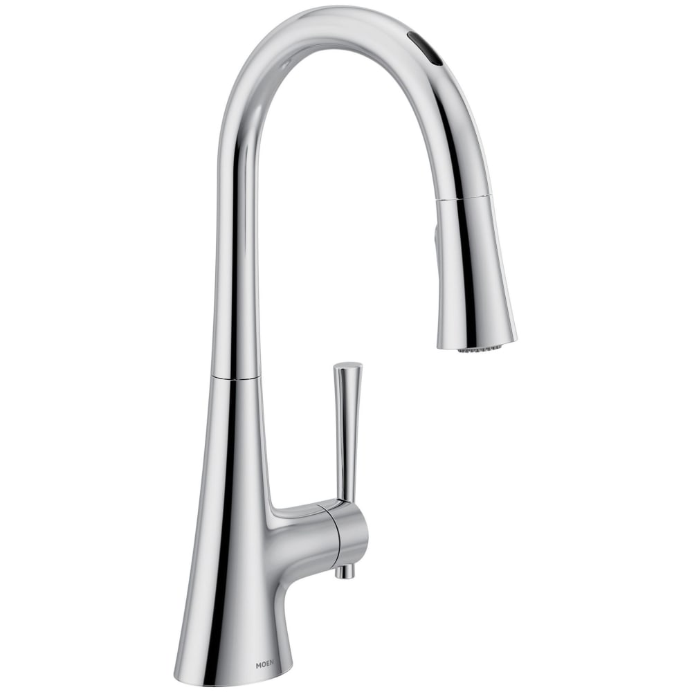 Moen Kurv Smart Faucet 1.5 GPM Single Hole Pull Down Kitchen Faucet with Voice Control Chrome