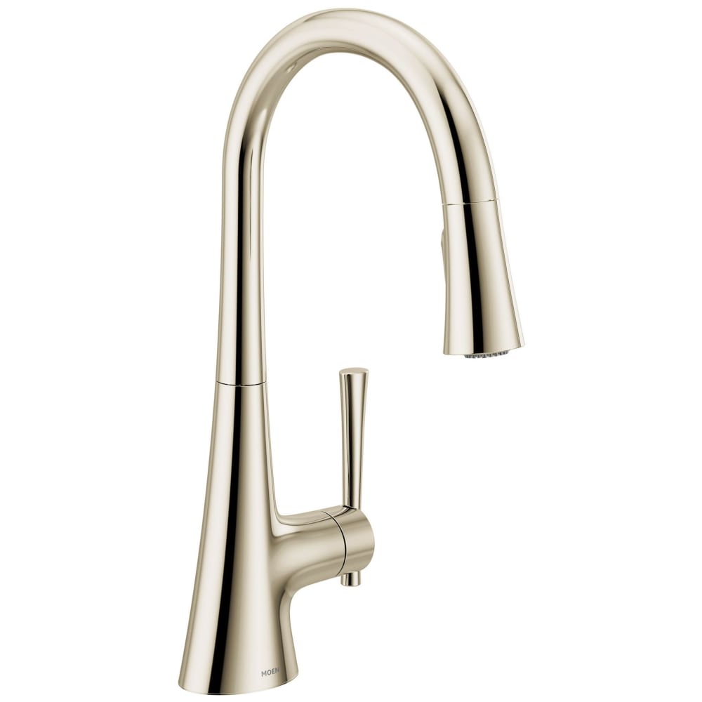Moen Kurv 1.5 GPM Single Hole Pull Down Kitchen Faucet Polished Nickel