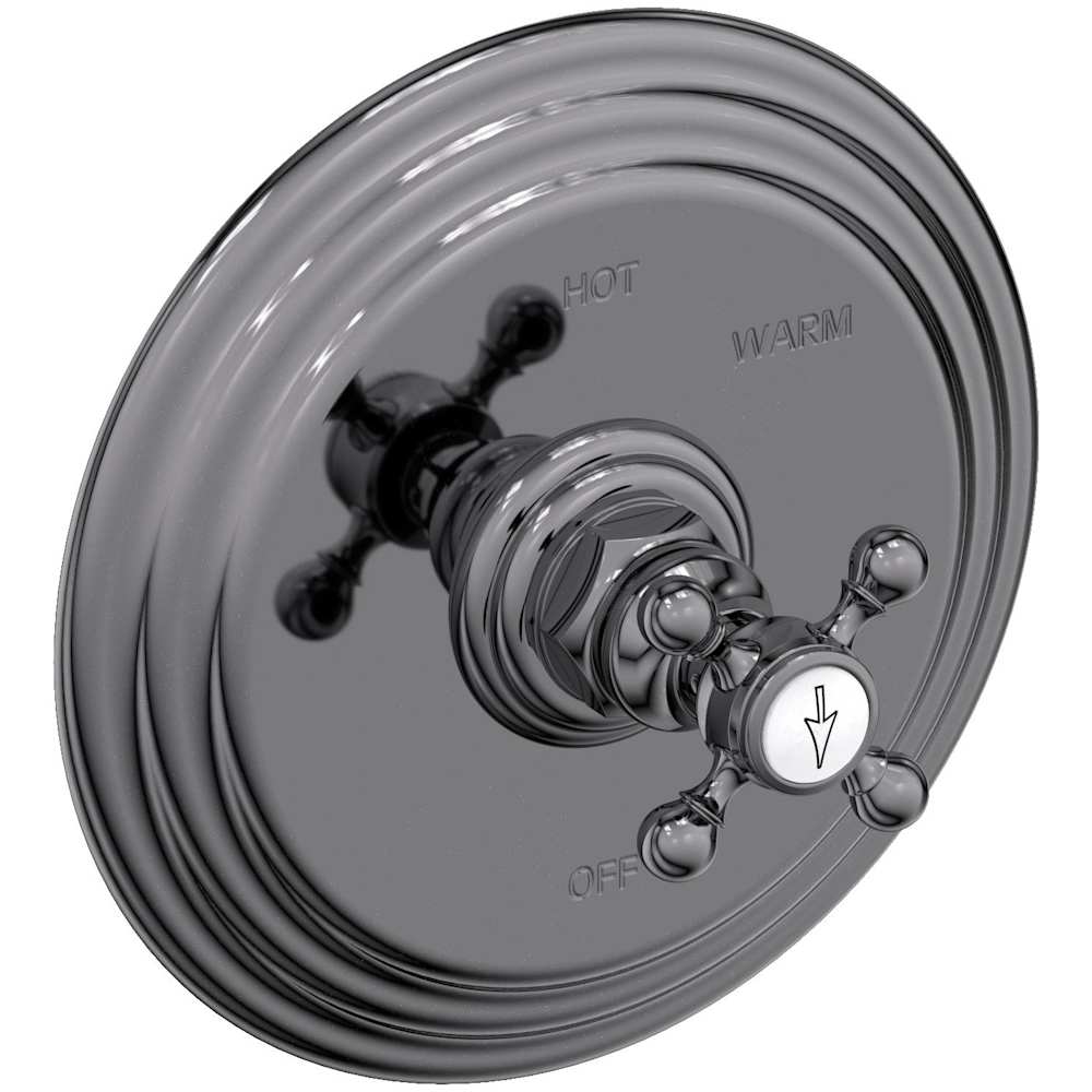 Alveston Collection Single Handle Round Pressure Balanced Shower Trim Plate Only with Metal Cross Handle