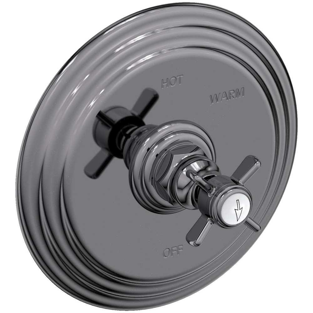 Fairfield Collection Single Handle Round Pressure Balanced Shower Trim Plate Only with Metal Cross Handle