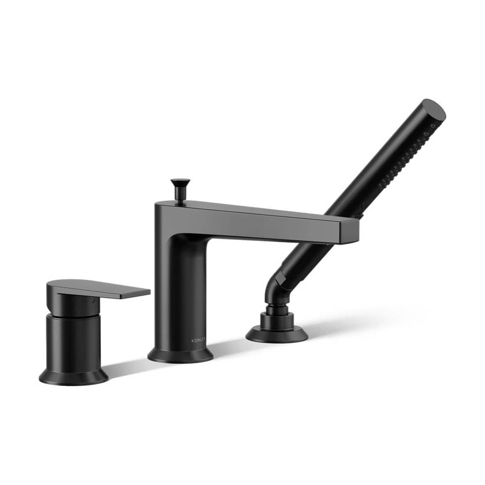 Taut Deck Mounted Roman Tub Filler with Built-In Diverter - Includes Hand Shower