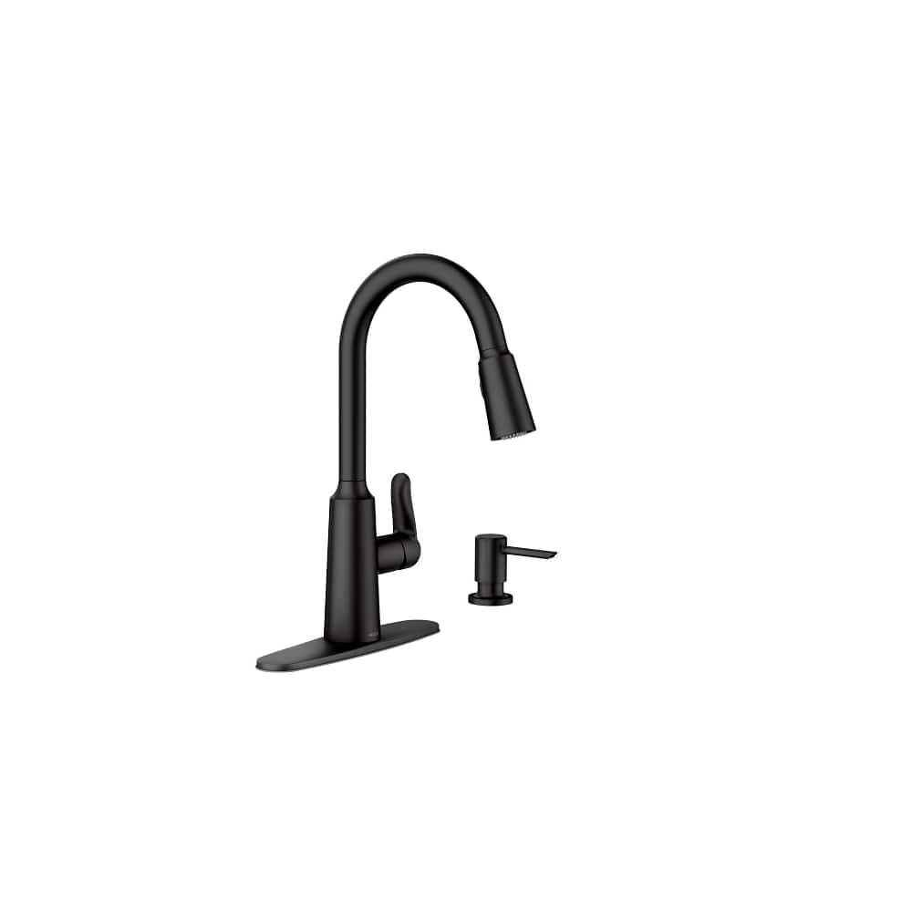 Moen Edwyn 1.5 GPM Pull-Down Kitchen Faucet - Includes Soap Dispenser Matte Black