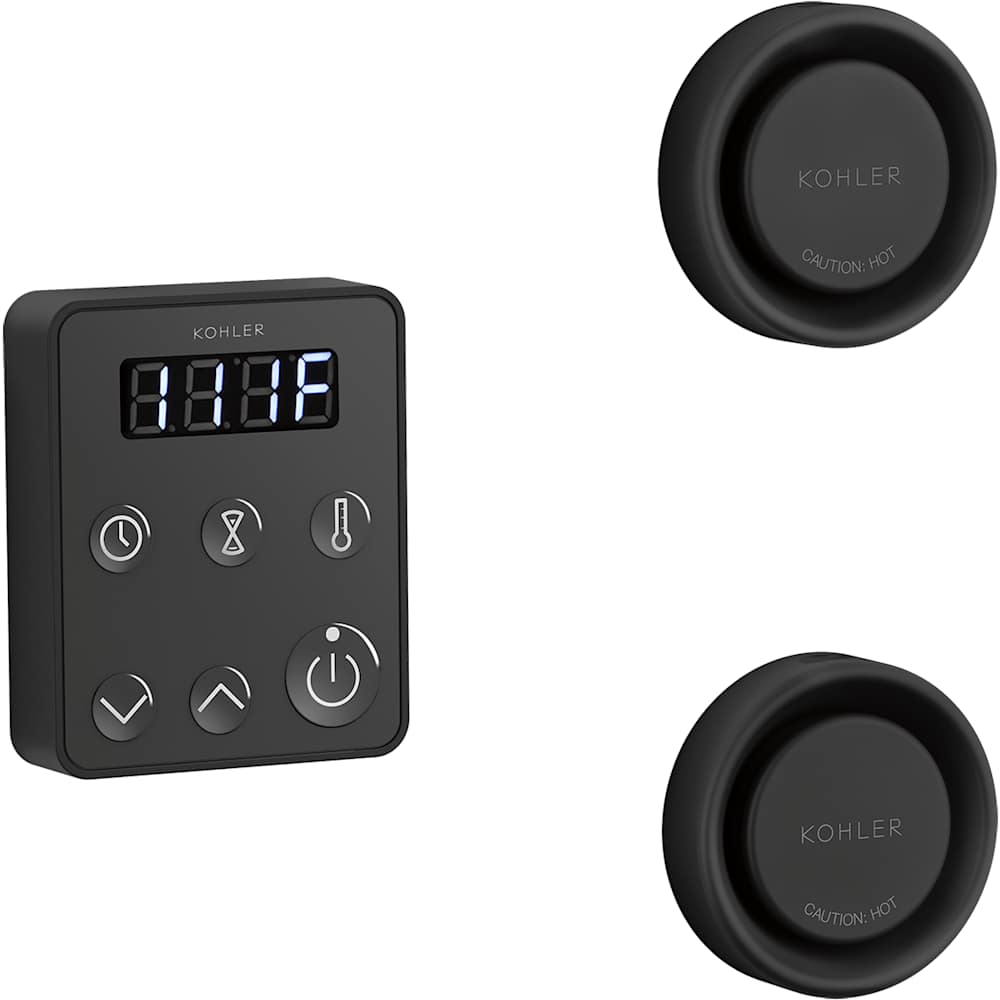 Invigoration Tandem Steam Control Kit with Fast-Response, Power Clean, Digital Clock, and Two Steam Heads with Aromatherapy Reservoirs