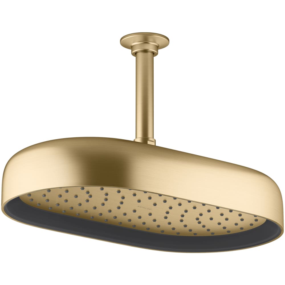Statement Oblong 14" Single Function 2.5 GPM Rainhead with MasterClean Sprayface and Katalyst Air-Induction Technology
