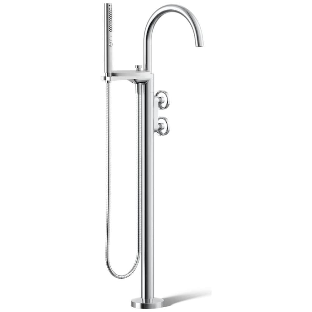 Components Floor Mounted Tub Filler with Built-In Diverter - Includes Hand Shower