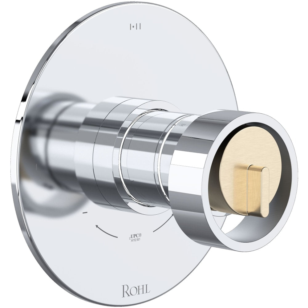 Eclissi Two Independent and One Shared Function Thermostatic Valve Trim Only with Single Wheel Handle, Integrated Diverter, and Volume Control - Less Rough In