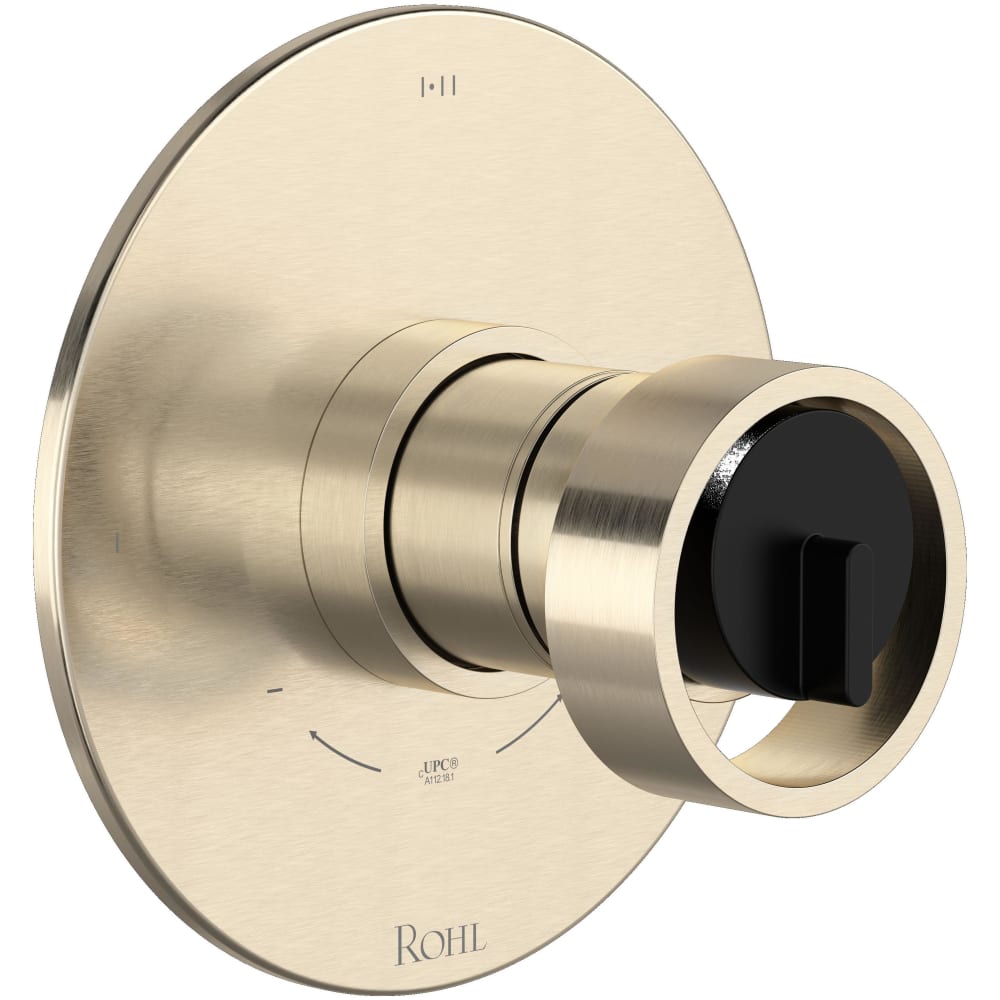Eclissi Two Independent and One Shared Function Thermostatic Valve Trim Only with Single Wheel Handle, Integrated Diverter, and Volume Control - Less Rough In