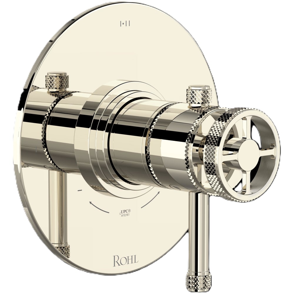 Campo Two Independent and One Shared Function Thermostatic Valve Trim Only with Single Lever / Wheel Handle, Integrated Diverter, and Volume Control - Less Rough In