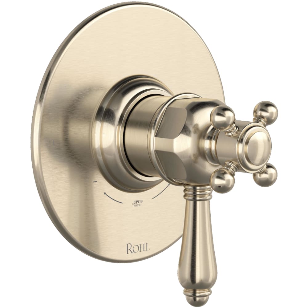 Acqui Two Independent Function Thermostatic Valve Trim Only with Single Cross / Lever Handle, Integrated Diverter, and Volume Control - Less Rough In