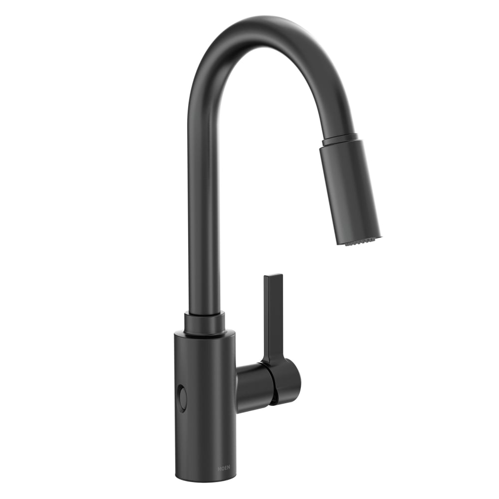 Moen Genta LX 1.5 GPM Single Hole Pull Down Kitchen Faucet with MotionSense Matte Black