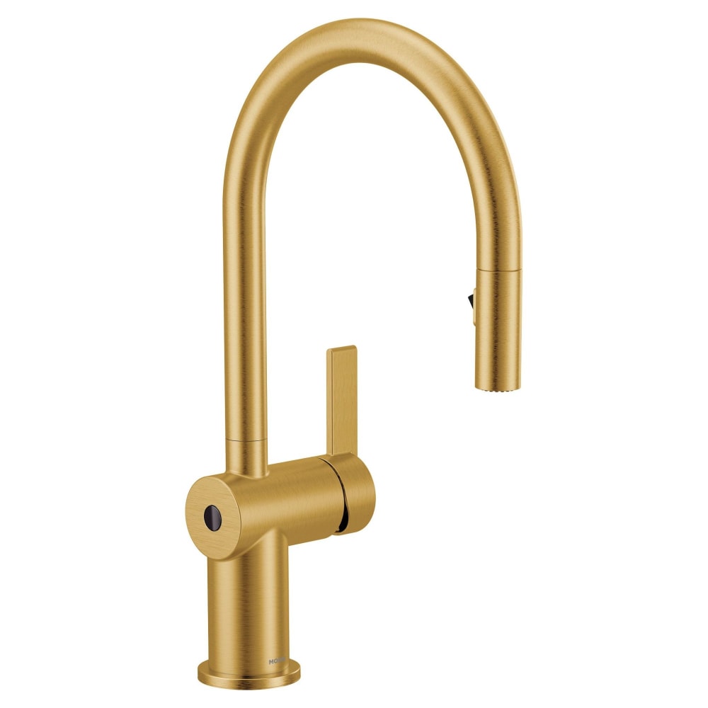 Moen Cia 1.5 GPM Single Hole Pull Down Kitchen Faucet with MotionSense- Includes Escutcheon Brushed Gold