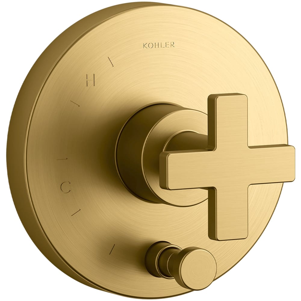 Composed Two Function Pressure Balanced Valve Trim Only with Single Cross Handle and Integrated Diverter - Less Rough In