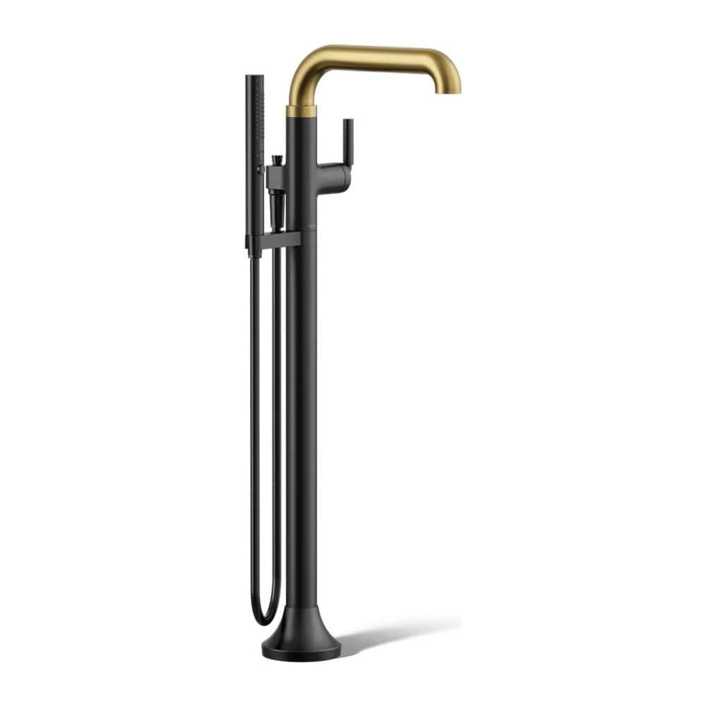 Tone Floor Mounted Tub Filler with Built-In Diverter - Includes Hand Shower