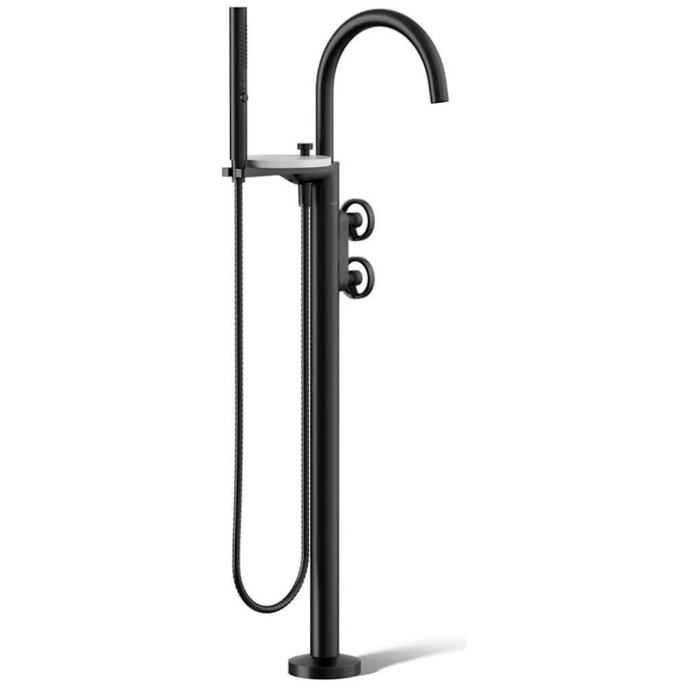 Components Floor Mounted Tub Filler with Built-In Diverter - Includes Hand Shower