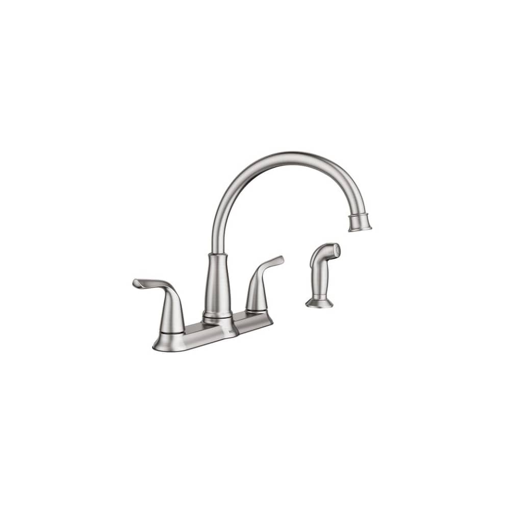 Moen Brecklyn Two-Handle High Arc Kitchen Faucet Spot Resist Stainless