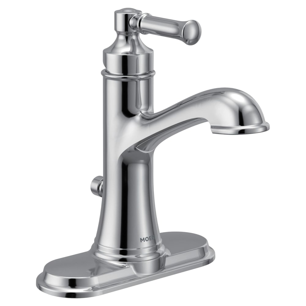 Moen Dartmoor 1.2 GPM Single Hole Bathroom Faucet with Pop-Up Drain Assembly Chrome