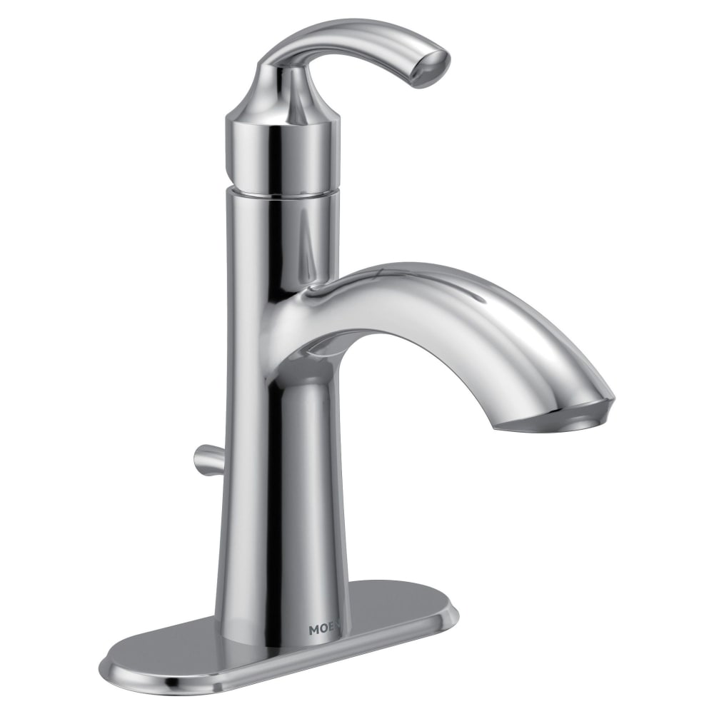 Moen Glyde 1.2 GPM Single Hole Bathroom Faucet with Pop-Up Drain Assembly Chrome