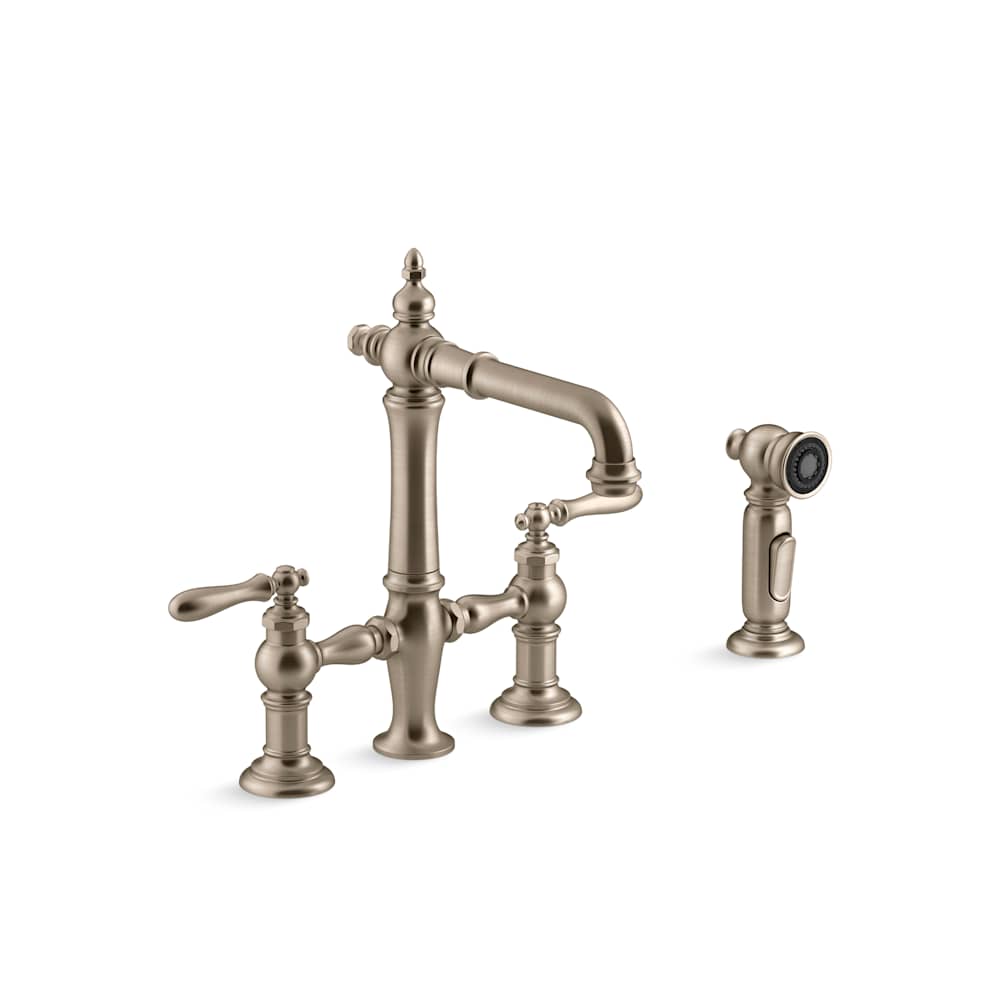 Artifacts 1.5 GPM Widespread Bridge Bar Faucet with Sweep, BerrySoft, ProMotion, and MasterClean Technologies - Includes Side Spray