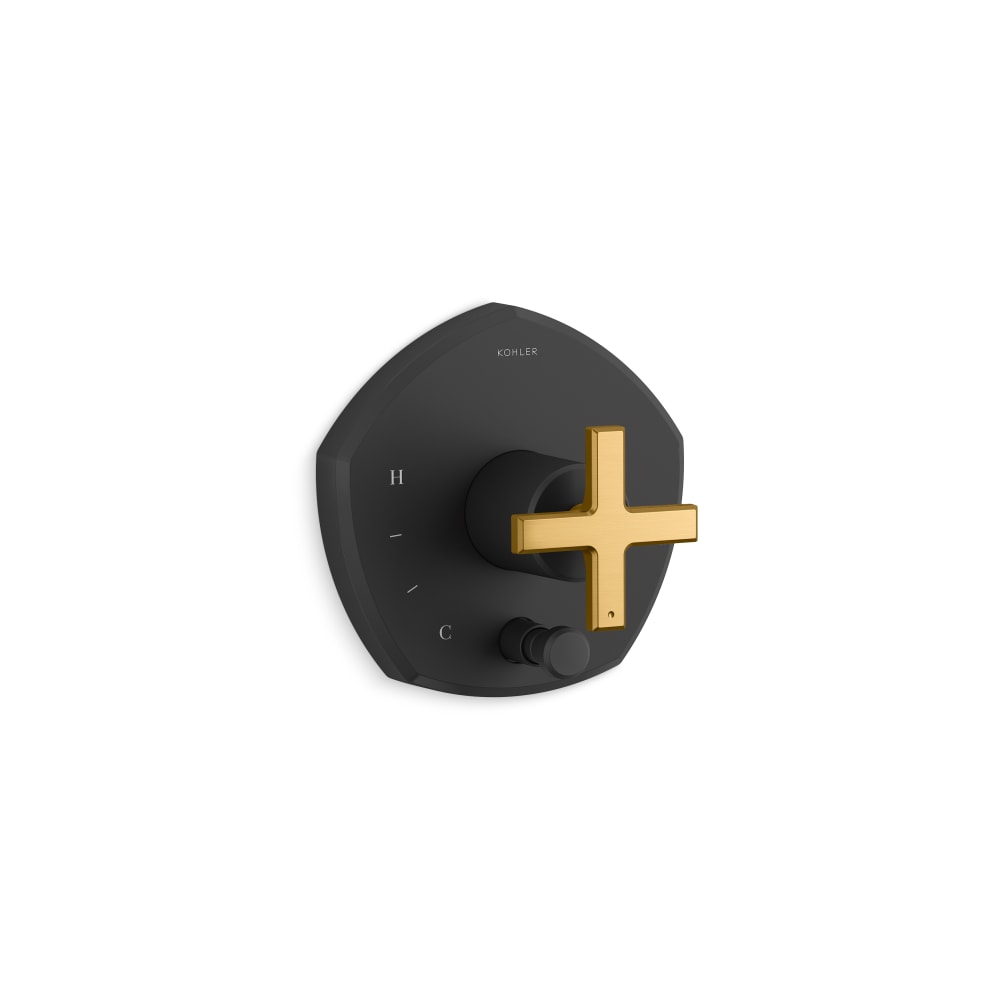 Occasion Pressure Balanced Valve Trim Only with Single Cross Handle and Integrated Diverter - Less Rough In