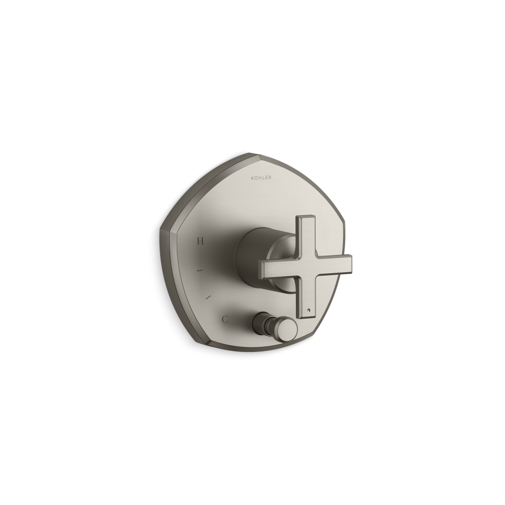Occasion Pressure Balanced Valve Trim Only with Single Cross Handle and Integrated Diverter - Less Rough In