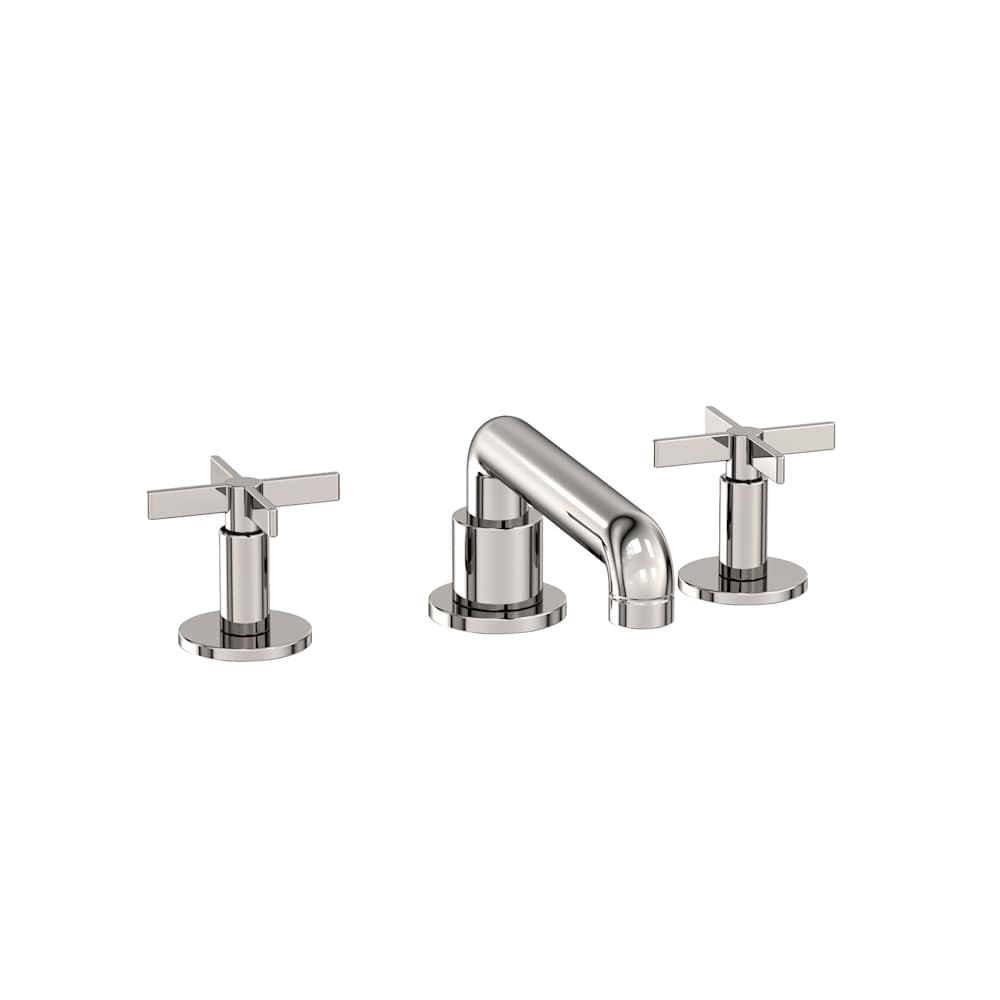 Tolmin 1.2 GPM Widespread Bathroom Faucet with Cross Handles and Angled Spout