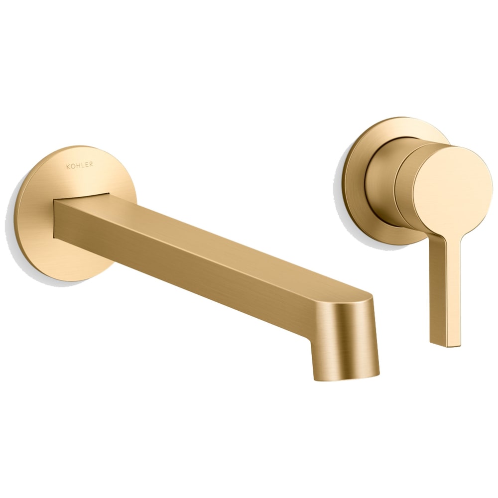 Components Single Handle Wall-Mount Bathroom Sink Faucet with Row Design Spout and Standard Lever Handle