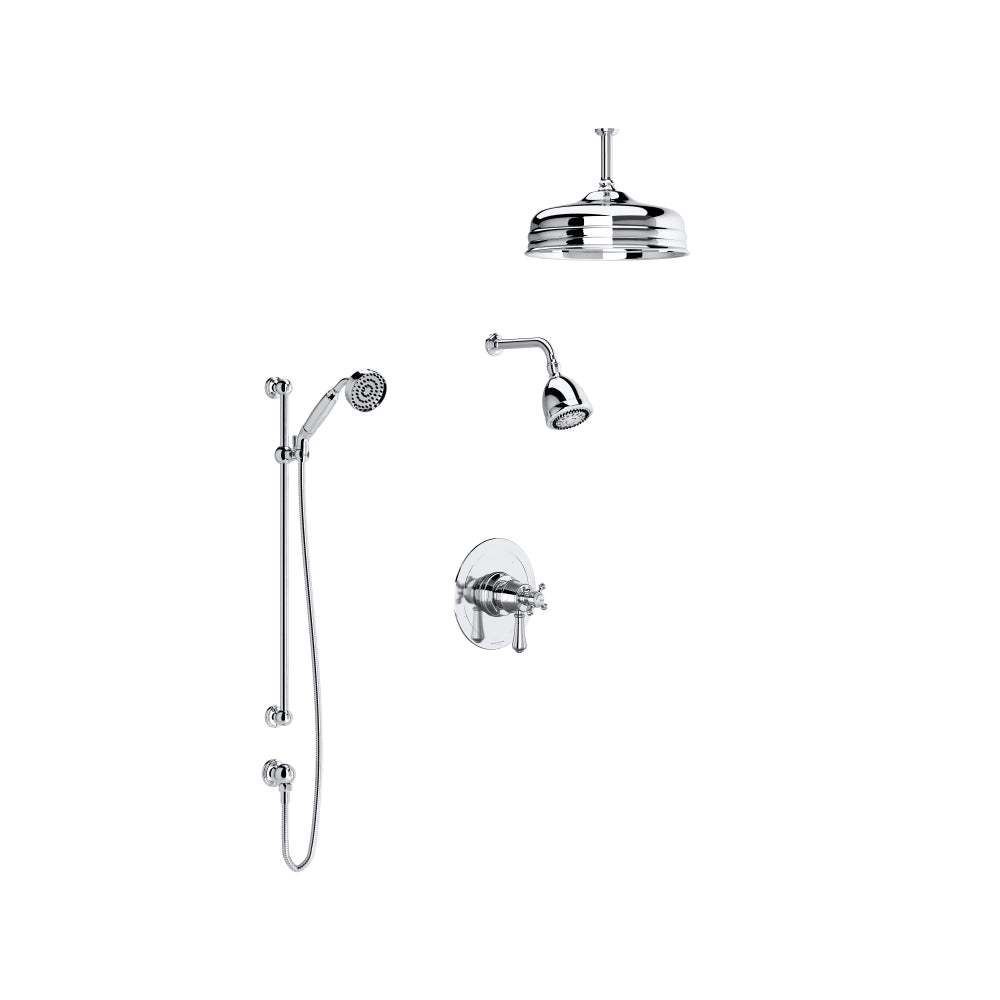 Georgian Era Thermostatic Shower System with Shower Head, Hand Shower, and Hose
