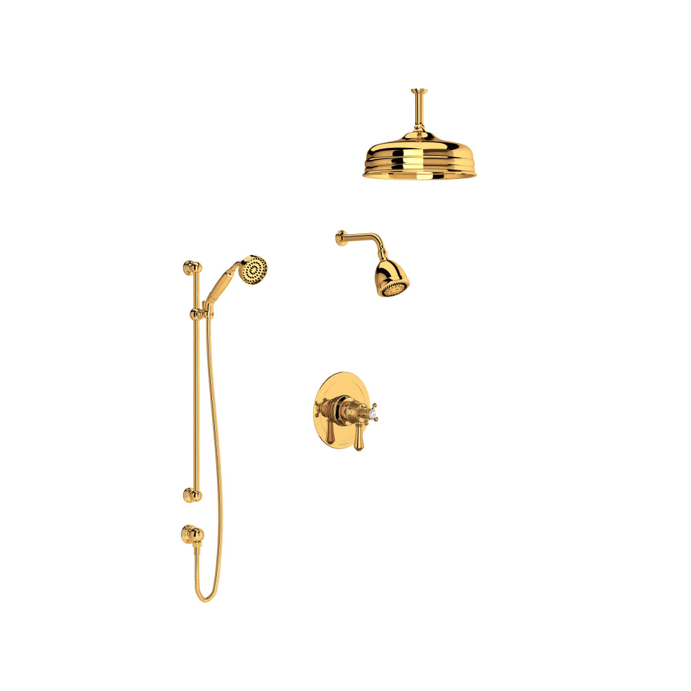 Georgian Era Thermostatic Shower System with Shower Head, Hand Shower, and Hose