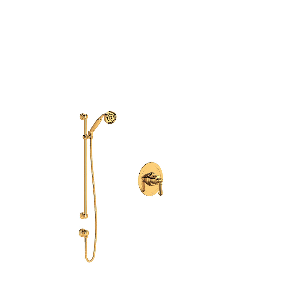 Georgian Era Pressure Balanced Shower System with Hand Shower, Hose, and Valve Trim