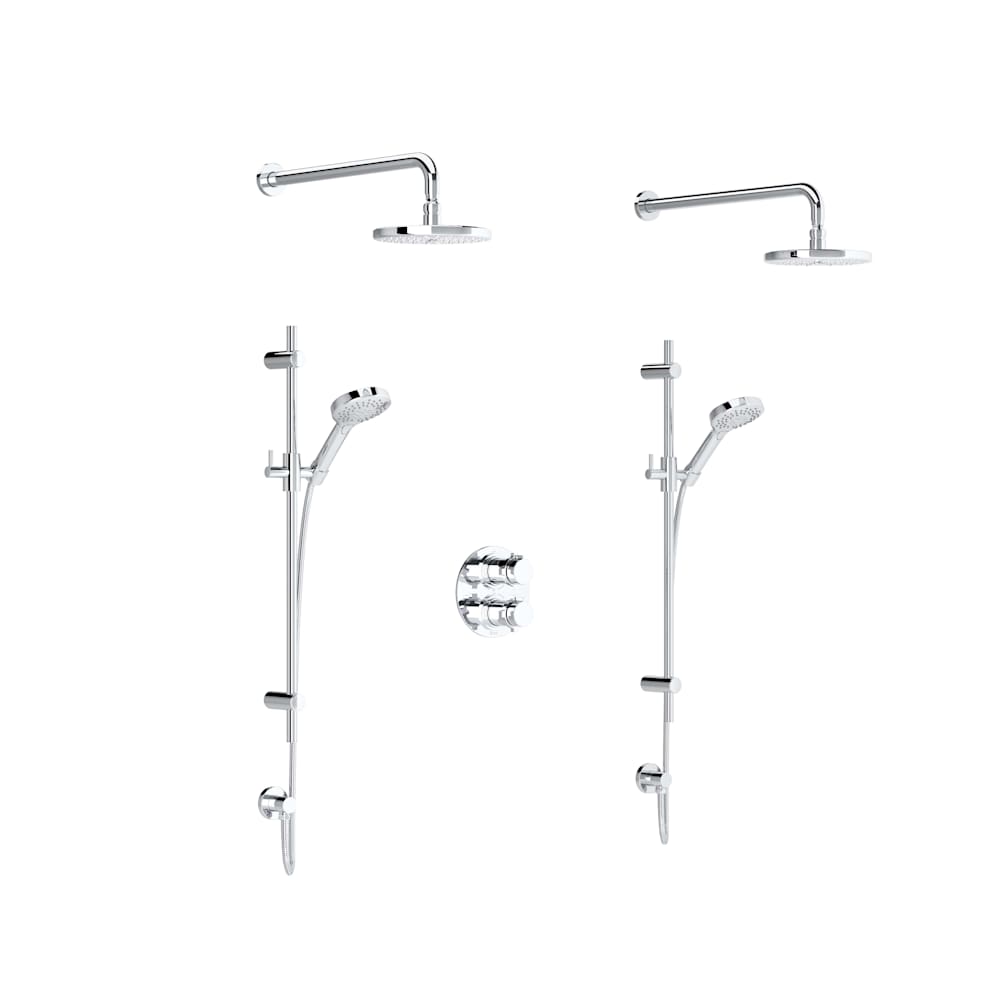 Lombardia Thermostatic Shower System with Shower Head and Hand Shower