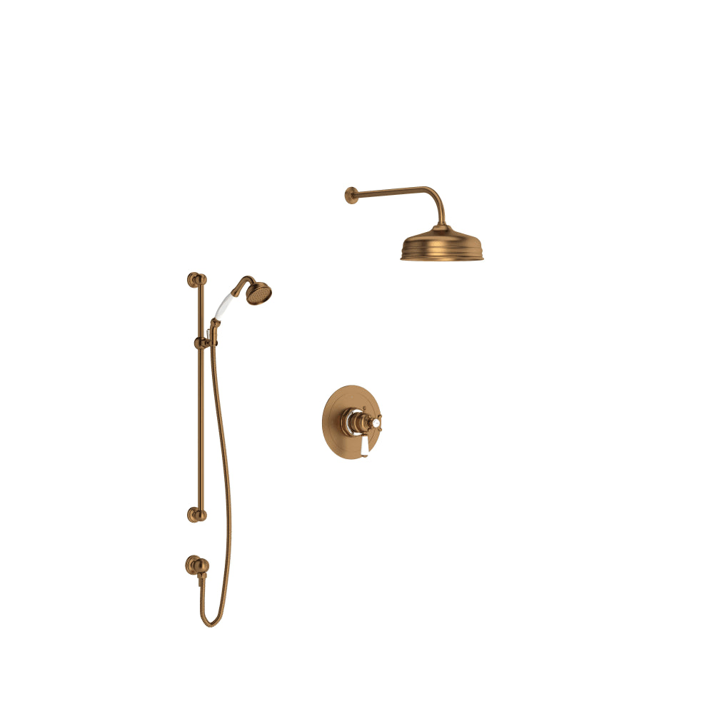 Edwardian Thermostatic Shower System with Shower Head, Hand Shower, and Hose
