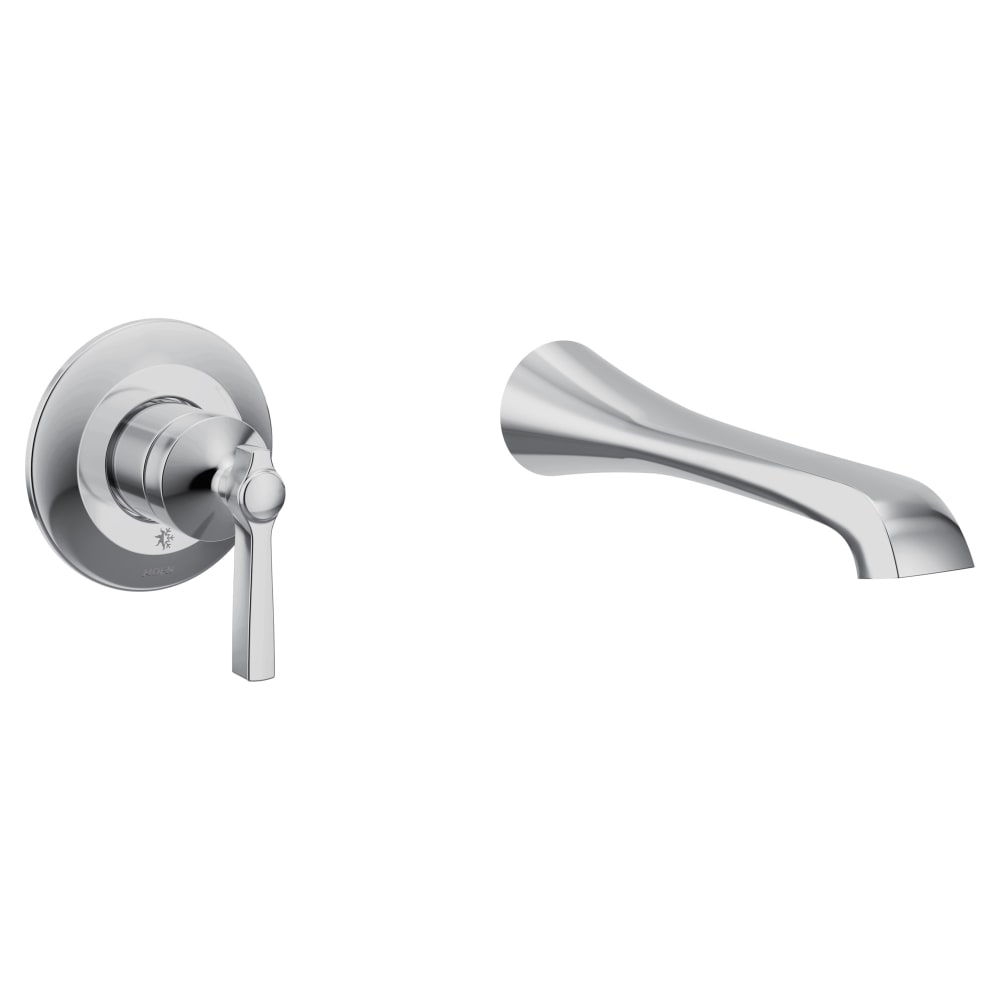 Moen Double Handle Widespread Bathroom Faucet from the 90 Degree Collection (Valve Included) Chrome