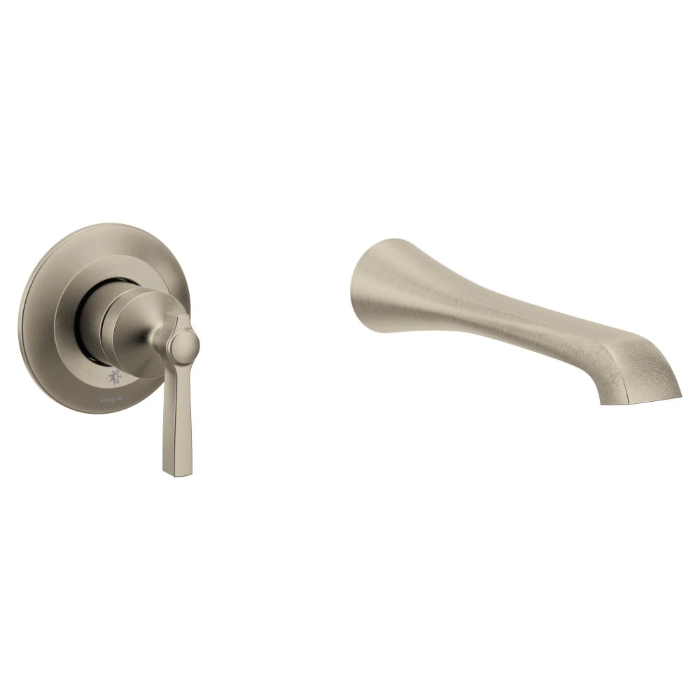 Moen 90 Degree 1.2 GPM Widespread Bathroom Faucet with Pop-Up Drain Assembly and Duralock Matte Black